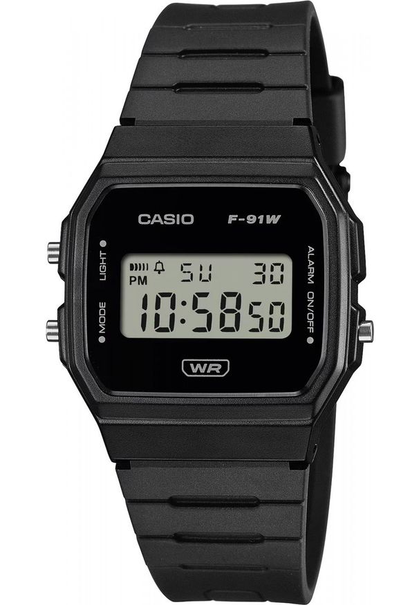 Casio Vintage Zegarek dla dzieci Casio F-91WB-1AEF czarny. Kolor: czarny. Styl: vintage