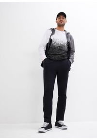 bonprix - Spodnie sportowe z miękką warstwą spodnią i równym dołem. Okazja: na co dzień. Kolor: czarny. Materiał: dzianina, dresówka. Styl: sportowy #2