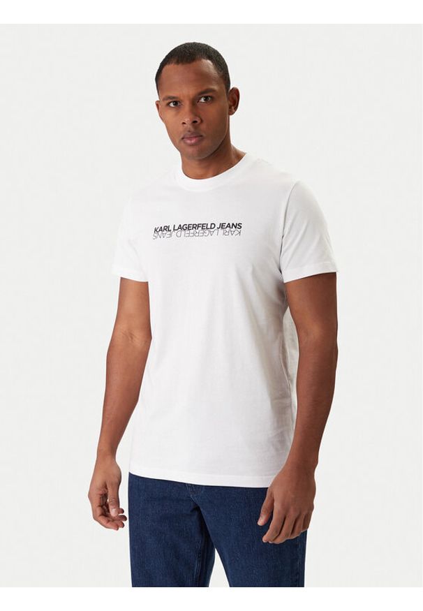Karl Lagerfeld Jeans T-Shirt B1M17063 Biały Regular Fit. Kolor: biały. Materiał: bawełna