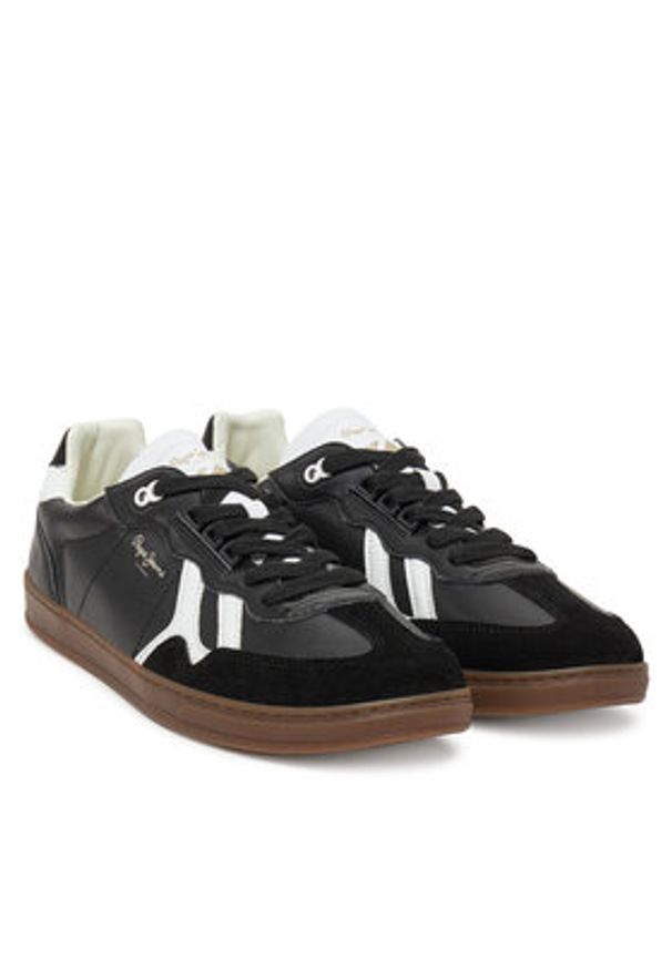 Pepe Jeans Sneakersy PMS00042 Czarny. Kolor: czarny. Materiał: skóra, zamsz