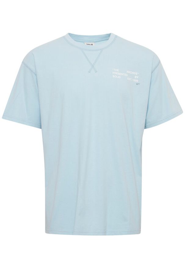 !SOLID - Solid T-Shirt 21107521 Błękitny Regular Fit. Kolor: niebieski. Materiał: bawełna