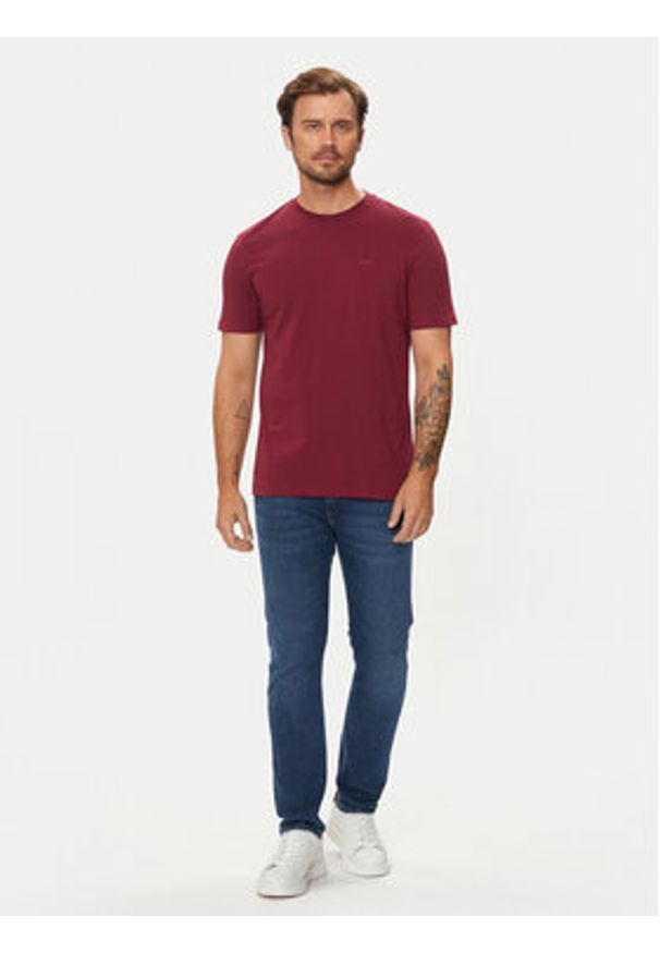 BOSS T-Shirt Thompson 01 50468347 Bordowy Regular Fit. Kolor: czerwony. Materiał: bawełna