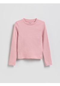Reserved - Gładka koszulka - różowy. Kolor: różowy. Materiał: bawełna. Wzór: gładki