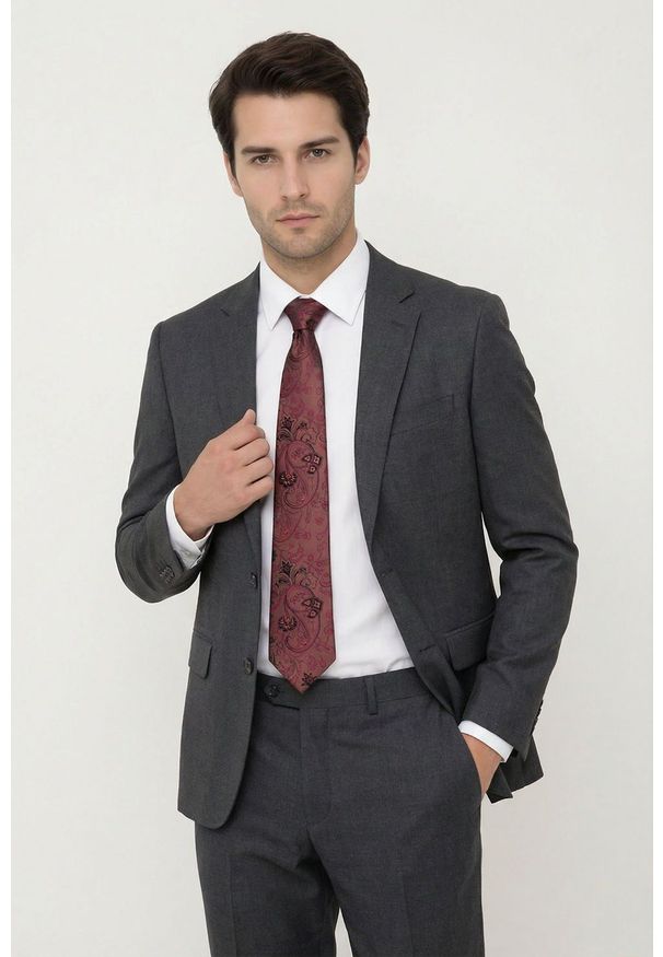 Krawat Męski - Angelo di Monti - Odcień Brązu, Paisley i Kwiaty. Kolor: brązowy, beżowy, wielokolorowy. Materiał: tkanina. Wzór: paisley, kwiaty. Styl: elegancki, wizytowy