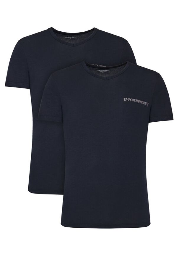Emporio Armani Underwear Komplet 2 t-shirtów EM000392 AF10779 MB143 Granatowy Regular Fit. Kolor: niebieski. Materiał: bawełna