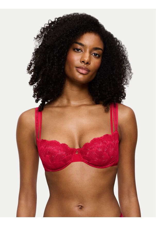 Triumph Biustonosz balkonetka Palina Moonlight Kiss 10224870 Czerwony. Kolor: czerwony. Materiał: syntetyk