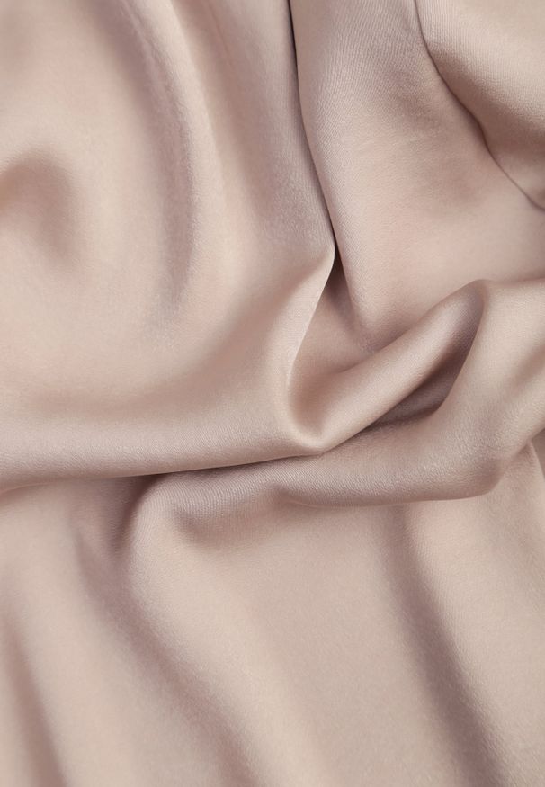 Renee - Beżowe Szerokie Spodnie z Gumką w Talii Carleny. Kolor: beżowy. Materiał: wiskoza, tkanina