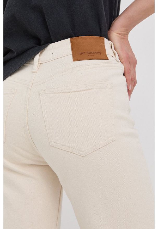 The Kooples jeansy damskie high waist. Stan: podwyższony. Kolor: beżowy