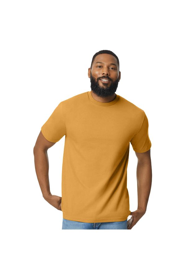 GILDAN - Koszulka Unisex Dla Dorosłych Softstyle Midweight. Kolor: żółty. Sport: turystyka piesza