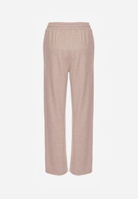 Renee - Beżowe Spodnie High Waist z Gumką i Troczkami w Pasie Rallena. Okazja: na co dzień. Stan: podwyższony. Kolor: beżowy. Styl: casual #8