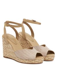 TOMMY HILFIGER - Tommy Hilfiger Espadryle Chambray High Wedge Espadrille FW0FW08588 Beżowy. Kolor: beżowy. Materiał: materiał