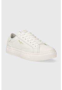 Pepe Jeans sneakersy skórzane ADAMS BASY kolor biały PLS31538. Zapięcie: sznurówki. Kolor: biały. Materiał: skóra #5