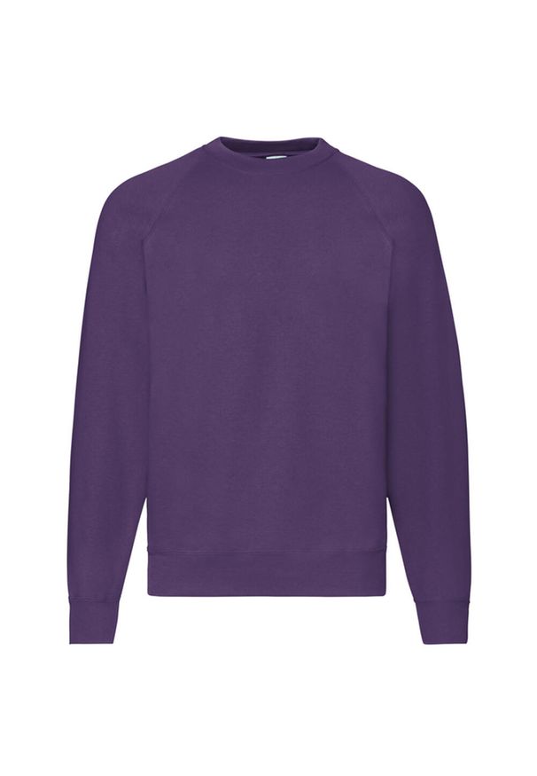 FRUIT OF THE LOOM - Klasyczna Bluza Raglanowa Unisex Dla Dorosłych. Kolor: fioletowy. Długość rękawa: raglanowy rękaw