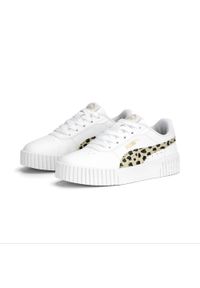 Puma - Dziecięce sneakersy Carina 2.0 Holo PUMA White Granola Black Gold Beige. Okazja: na plażę. Kolor: biały, beżowy, czarny, wielokolorowy. Sezon: lato. Sport: tenis