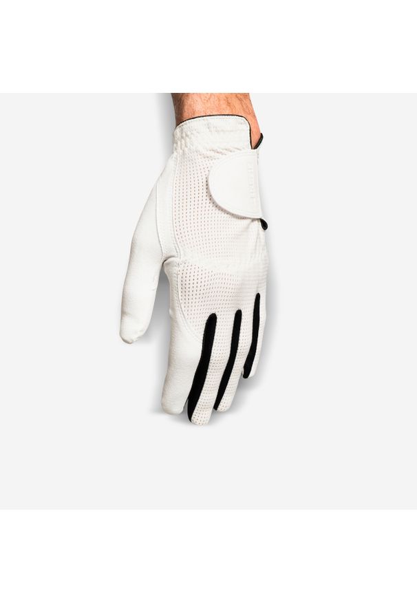 INESIS - Rękawica do golfa damska Inesis WW oddychająca dla praworęcznych. Kolor: biały. Materiał: zamsz, mesh, materiał, lycra. Sport: golf