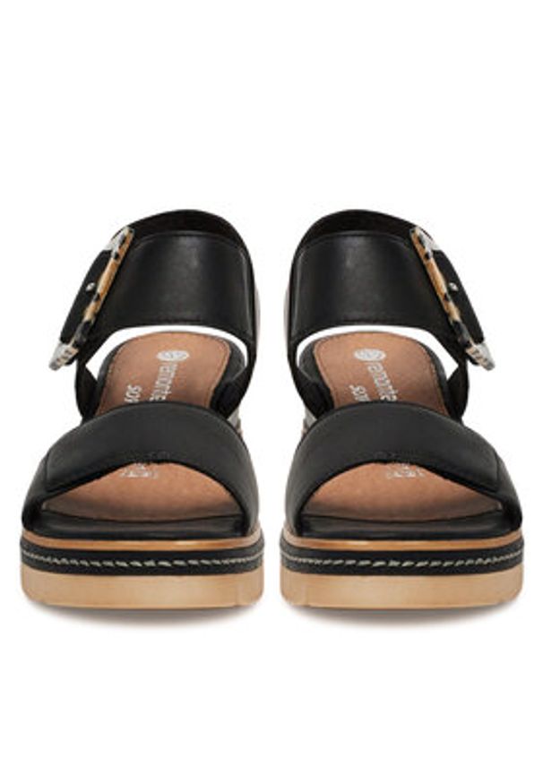 Remonte Sandały D2L53-00 Czarny. Kolor: czarny. Materiał: skóra