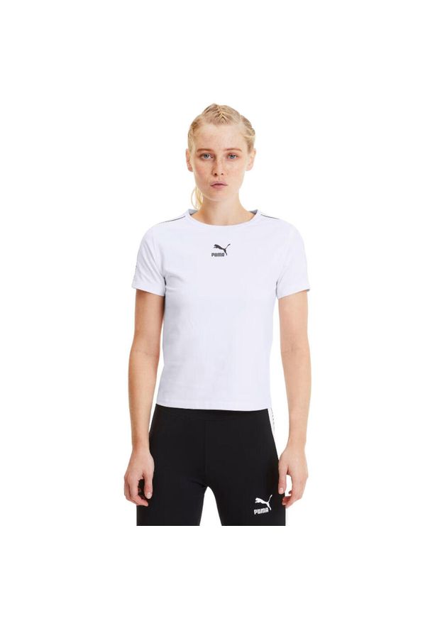 Koszulka treningowa damska Puma Classic Tight Top. Kolor: biały. Materiał: elastan, bawełna