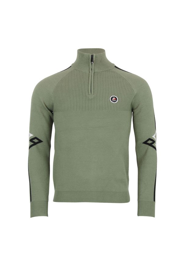 PEAK MOUNTAIN - Sweter z kołnierzem 1/2 zip Peak Mountain Ciao. Typ kołnierza: golf. Kolor: zielony. Styl: sportowy