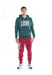 LEONE 1947 APPAREL - Męska bluza z kapturem Leone 1947 Apparel. Typ kołnierza: kaptur. Kolor: zielony. Materiał: tkanina. Sport: fitness