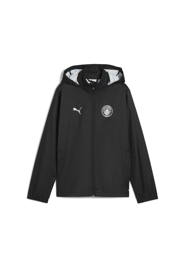Puma - Młodzieżowa kurtka treningowa Manchester City All-Weather PUMA. Kolor: wielokolorowy, szary, czarny. Sport: bieganie