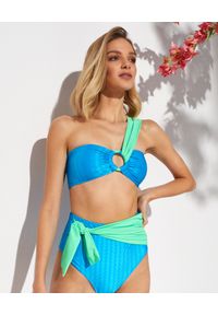 PATBO BRASIL - Top od bikini na jedno ramię. Kolor: zielony. Materiał: materiał #5