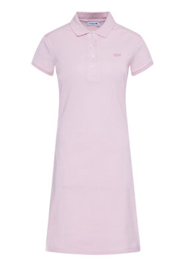 Lacoste Sukienka codzienna EF5473 Różowy Slim Fit. Okazja: na co dzień. Kolor: różowy. Materiał: bawełna. Typ sukienki: proste. Styl: casual