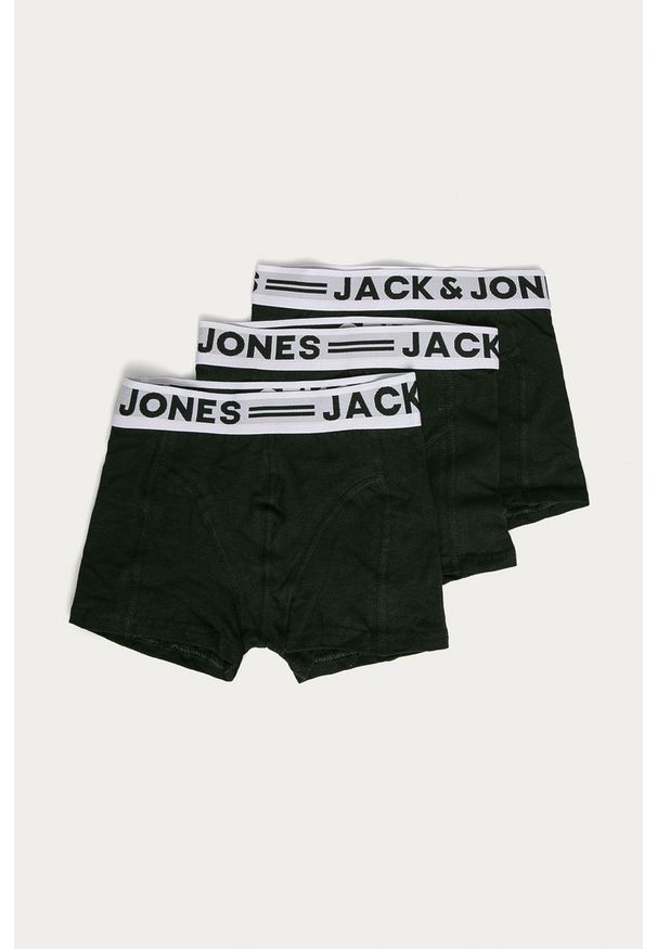 Jack & Jones - Bokserki dziecięce (3-pack). Kolor: czarny. Materiał: bawełna, dzianina, elastan. Wzór: gładki