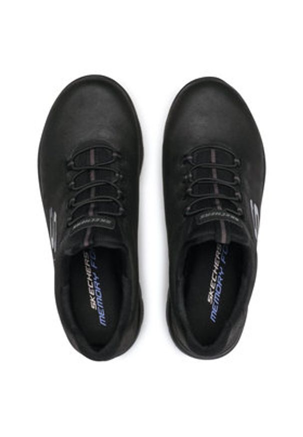 skechers - Skechers Sneakersy Itz Bazik 88888301/BBK Czarny. Kolor: czarny. Materiał: skóra