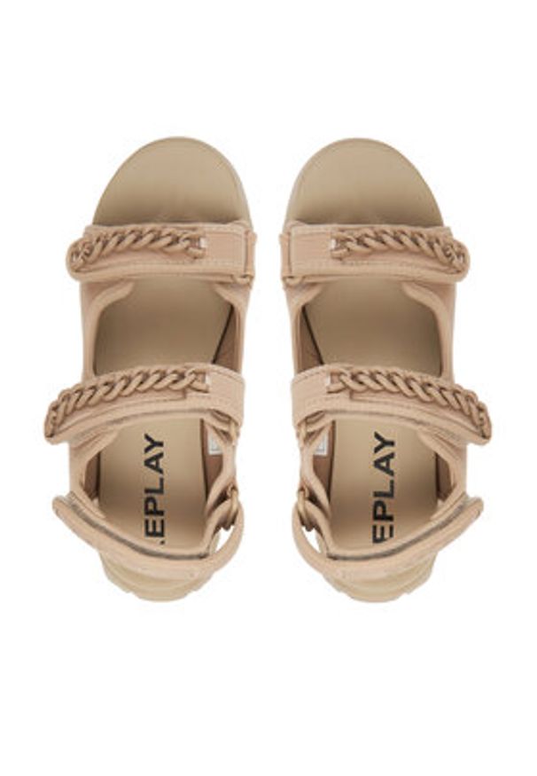 Replay - REPLAY Sandały GWSA6.000.C0006T Beżowy. Kolor: beżowy. Materiał: skóra