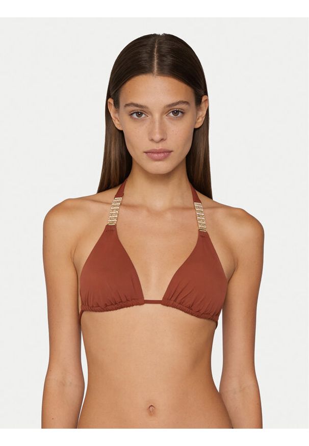 Guess Góra od bikini E6GJ41 KG272 Brązowy. Kolor: brązowy. Materiał: syntetyk