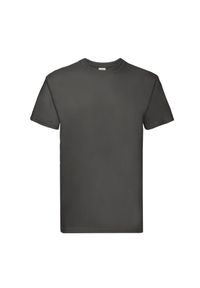 FRUIT OF THE LOOM - Męska Koszulka Super Premium. Kolor: szary. Sport: turystyka piesza #1
