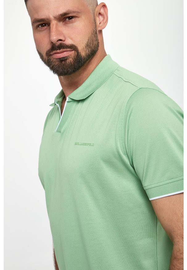 Karl Lagerfeld - Polo męskie z logo KARL LAGERFELD. Typ kołnierza: polo