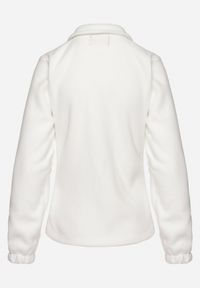 Born2be - Biała Bluza z Polarem i Kołnierzem oraz Suwakiem Oxerda. Kolor: biały. Materiał: polar #6