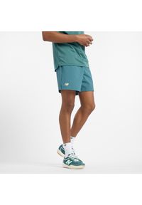 Spodenki męskie New Balance MS51402NUS – niebieskie. Kolor: niebieski. Materiał: tkanina, lycra, materiał, nylon. Sport: tenis #3