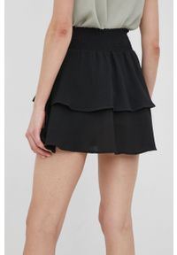 only - Only spódnica kolor czarny mini rozkloszowana. Kolor: czarny. Materiał: tkanina