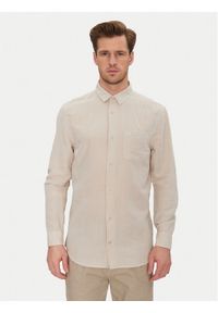 Calvin Klein Koszula K10K114488 Beżowy Regular Fit. Kolor: beżowy. Materiał: bawełna