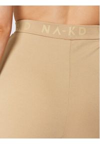 NA-KD Kolarki Logo 1044-000158-0226-003 Beżowy Slim Fit. Kolor: beżowy. Materiał: bawełna #3