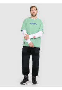 4f - 4F T-shirt loose z nadrukiem męski - miętowy M. Okazja: na co dzień. Kolor: turkusowy. Materiał: materiał. Wzór: nadruk. Styl: casual, klasyczny #2