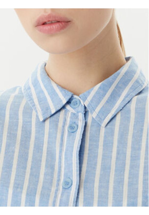 Vero Moda Koszula Linn 10305085 Niebieski Relaxed Fit. Kolor: niebieski. Materiał: len