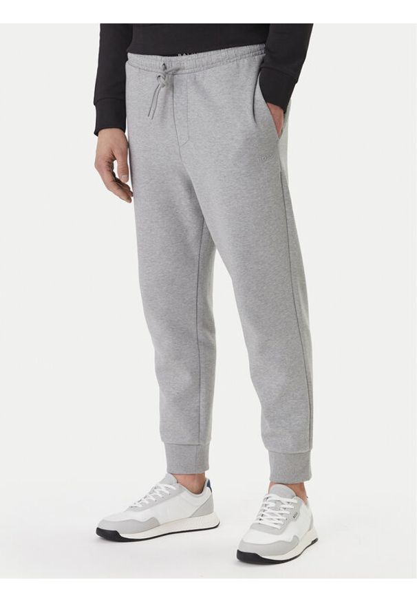 BOSS Spodnie dresowe Hadiko 50555505 Szary Regular Fit. Kolor: szary. Materiał: bawełna