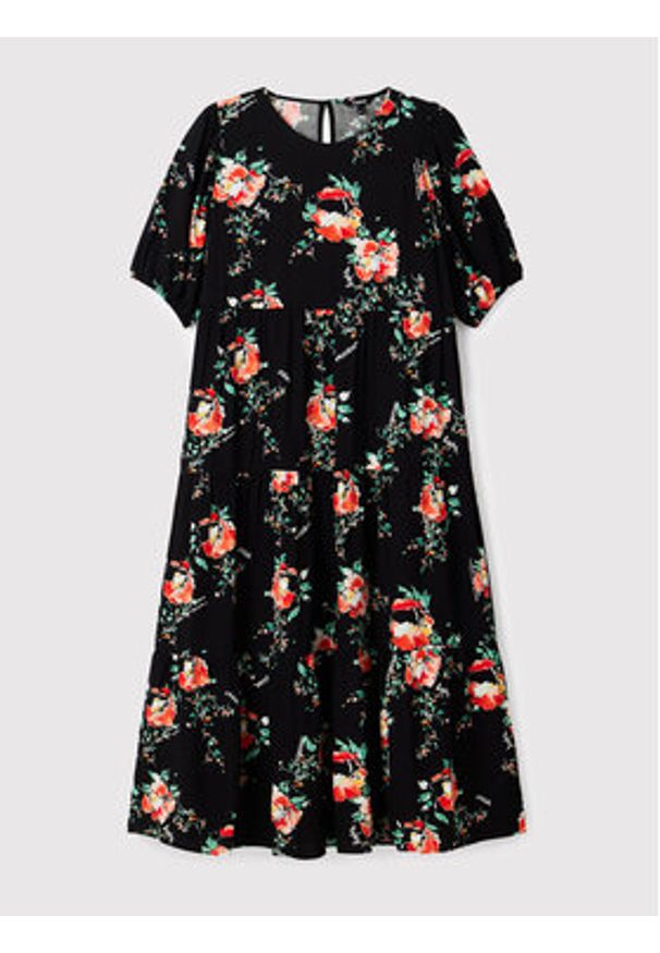 Desigual Sukienka codzienna Florencia 22WWVW60 Czarny Relaxed Fit. Okazja: na co dzień. Kolor: czarny. Materiał: wiskoza. Typ sukienki: proste. Styl: casual