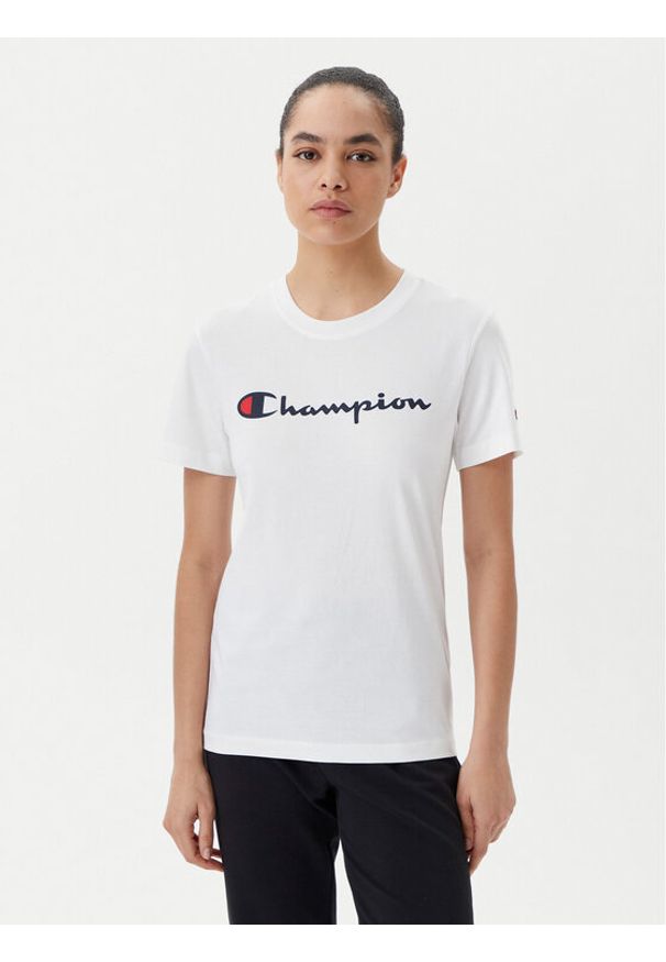 Champion T-Shirt 118090 Biały Slim Fit. Kolor: biały. Materiał: bawełna