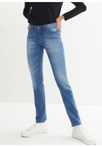 bonprix - Dżinsy ze stretchem SKINNY, mid waist. Kolor: niebieski