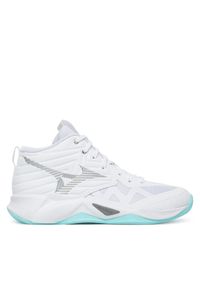 Mizuno Buty halowe Wave Momentum Pro Mid V1GC2545 Biały. Kolor: biały. Materiał: skóra. Model: Mizuno Wave