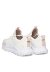 Calvin Klein Jeans Sneakersy Eva Runner Laceup Sock Mat Mix YW0YW02064 Biały. Kolor: biały. Materiał: materiał #3