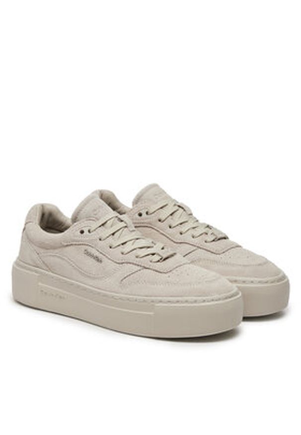 Calvin Klein Sneakersy HW0HW02203 Beżowy. Kolor: beżowy. Materiał: skóra, zamsz