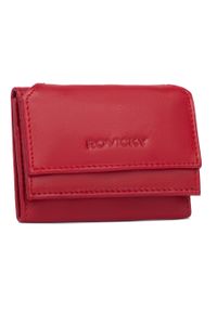 ROVICKY - Portfel damski Rovicky R-18-LFN czerwony. Kolor: czerwony. Materiał: skóra