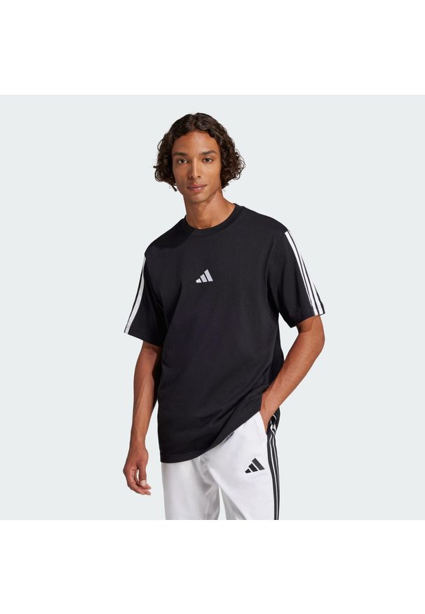 Adidas - Koszulka Essentials 3-Stripes Single. Kolor: czarny, wielokolorowy, biały. Materiał: bawełna. Sport: fitness