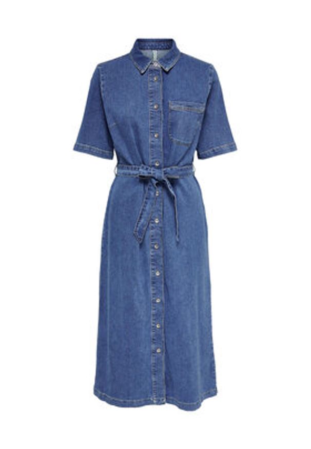 only - ONLY Sukienka jeansowa 15283308 Niebieski Loose Fit. Kolor: niebieski. Materiał: bawełna