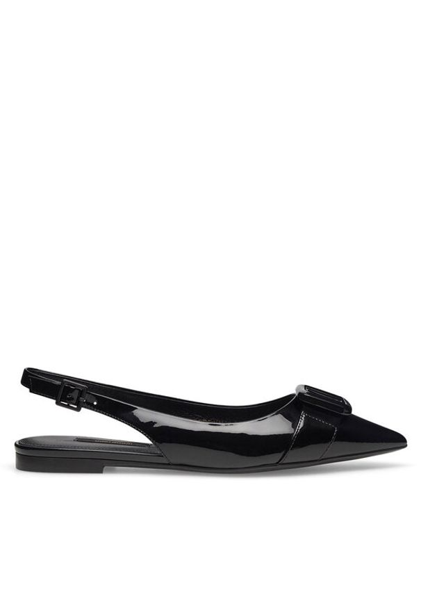 Gino Rossi - GINO ROSSI Baleriny AGORA-V1166-01-1 Czarny. Kolor: czarny. Materiał: lakier, skóra